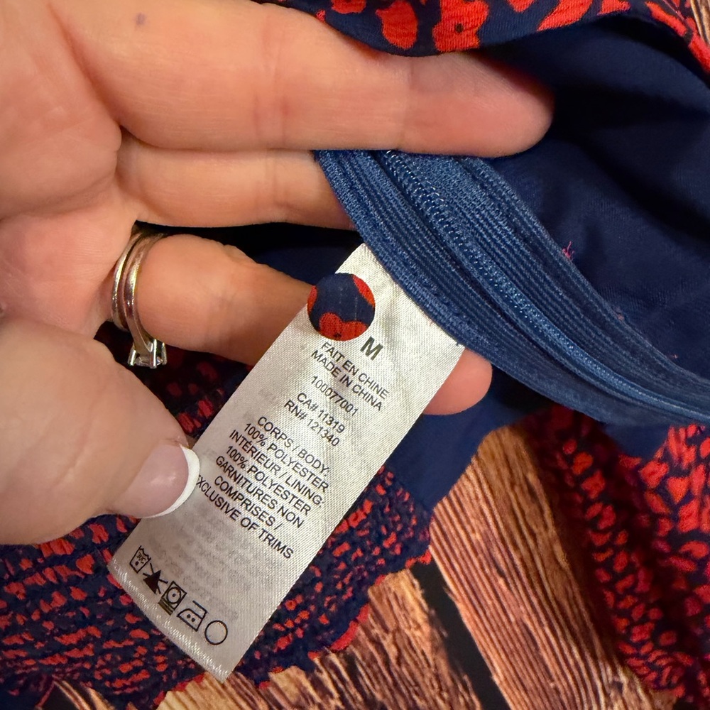 Dynamite Red and Blue Patterned Blouse - Picture 3 of 7